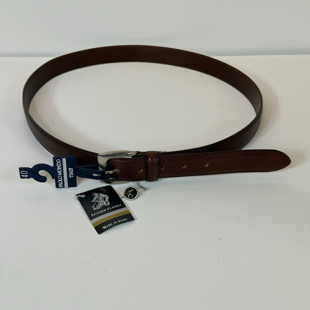 Paolo Mondo Genuine Leather Brown Dress or Casual Belt Made In Italy Size 40
